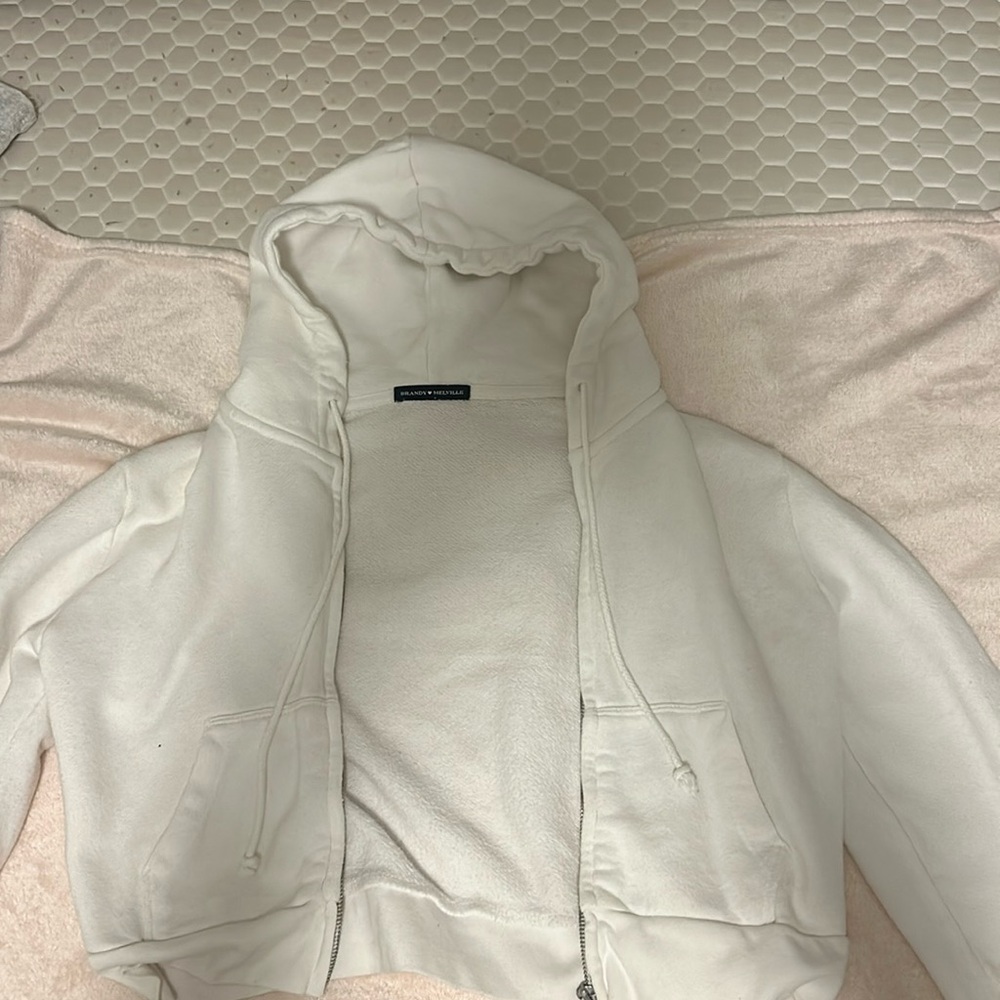 Brandy Melville white zip up